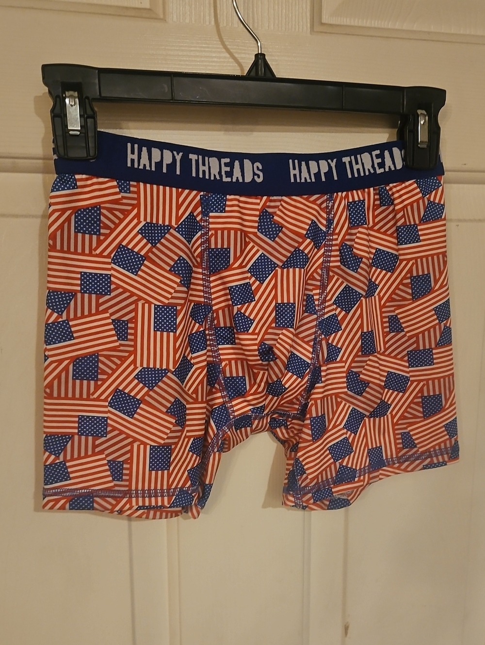 Kids' Red & Blue Flag-Print Boxer Briefs
